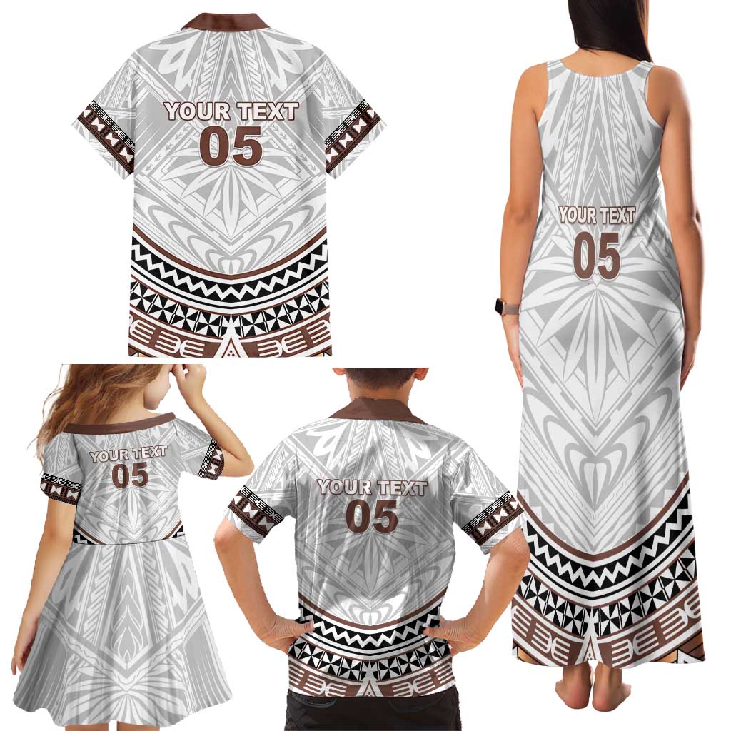 Fiji Rugby Custom Family Matching Tank Maxi Dress and Hawaiian Shirt Fijian Bati Go Champions