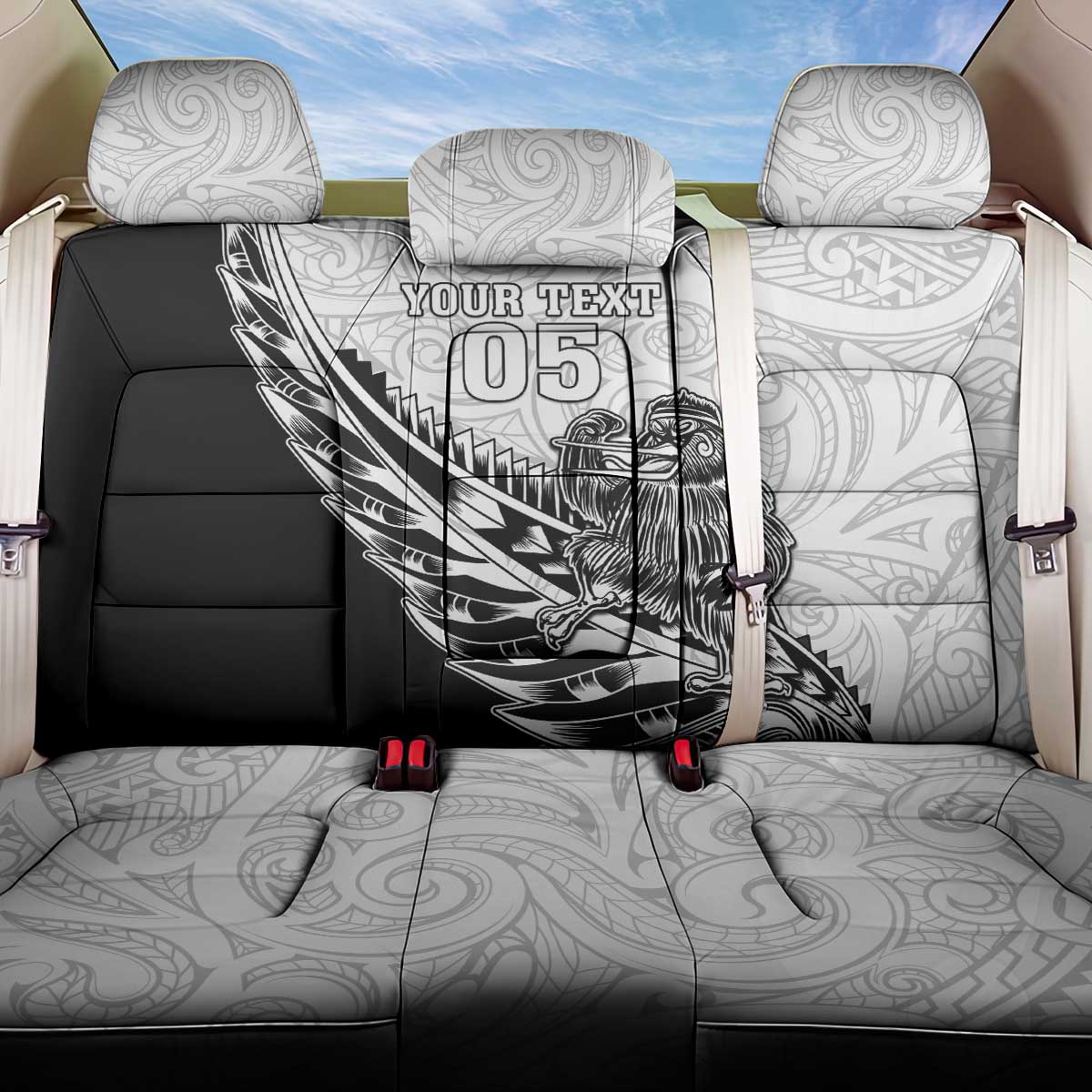 New Zealand Kiwi Rugby Custom Back Car Seat Cover Go Champions Maori Pattern