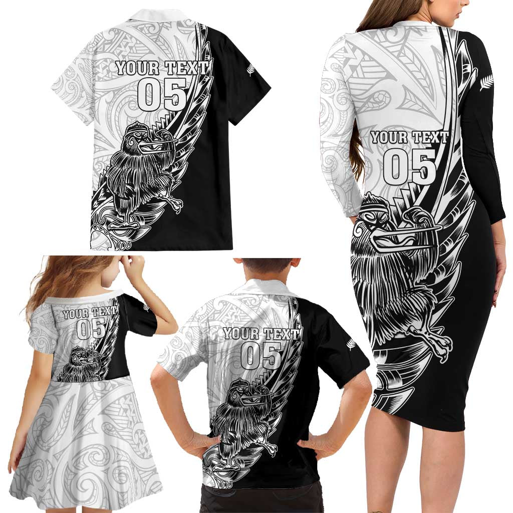 New Zealand Kiwi Rugby Custom Family Matching Long Sleeve Bodycon Dress and Hawaiian Shirt Go Champions Maori Pattern LT05 - Polynesian Pride