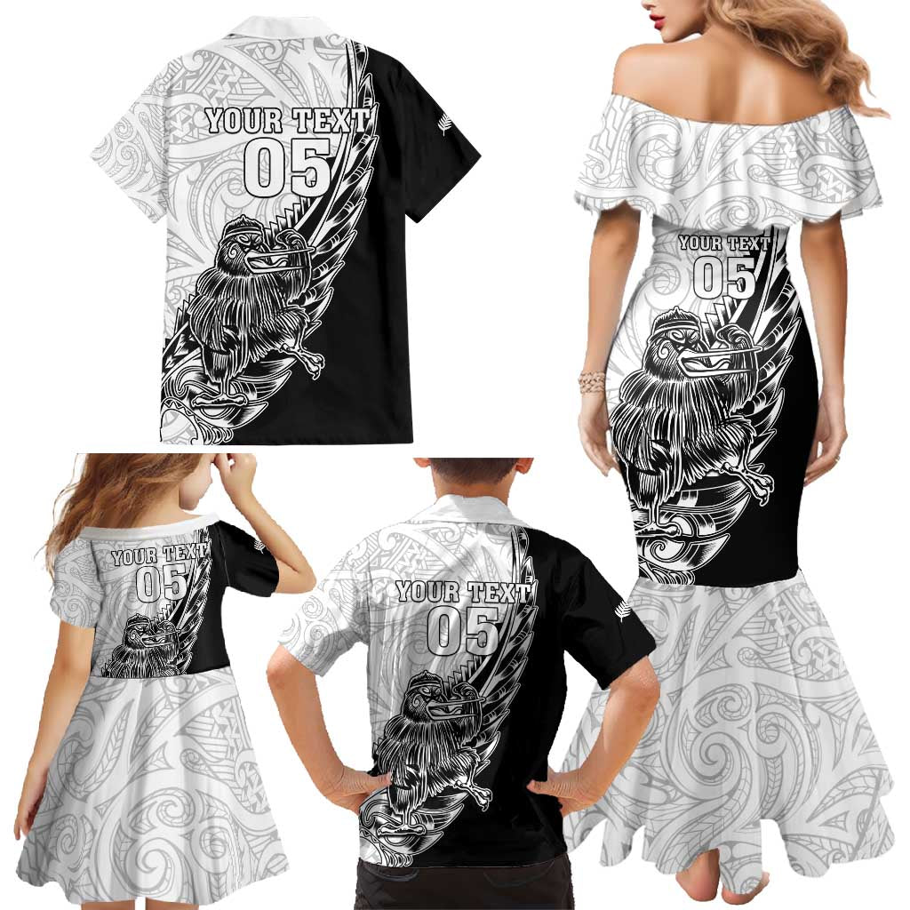 New Zealand Kiwi Rugby Custom Family Matching Mermaid Dress and Hawaiian Shirt Go Champions Maori Pattern LT05 - Polynesian Pride