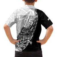 New Zealand Kiwi Rugby Custom Family Matching Off The Shoulder Long Sleeve Dress and Hawaiian Shirt Go Champions Maori Pattern LT05 - Polynesian Pride