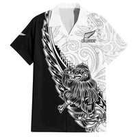 New Zealand Kiwi Rugby Custom Family Matching Off The Shoulder Long Sleeve Dress and Hawaiian Shirt Go Champions Maori Pattern LT05 Dad's Shirt - Short Sleeve White - Polynesian Pride