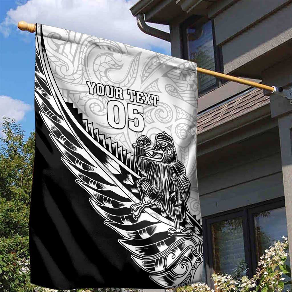 New Zealand Kiwi Rugby Custom Garden Flag Go Champions Maori Pattern