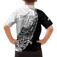 New Zealand Kiwi Rugby Custom Kid Hawaiian Shirt Go Champions Maori Pattern