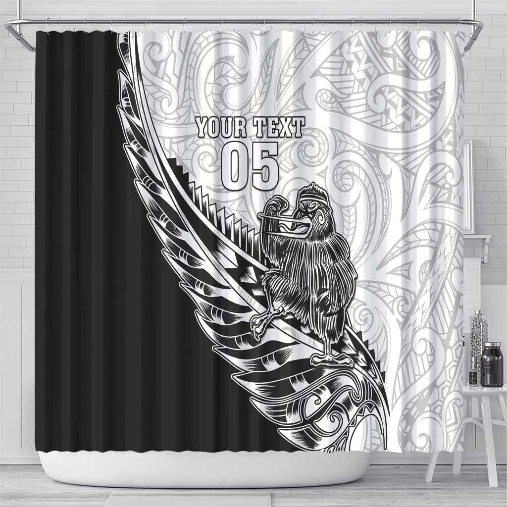New Zealand Kiwi Rugby Custom Shower Curtain Go Champions Maori Pattern