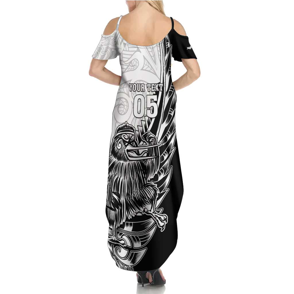New Zealand Kiwi Rugby Custom Summer Maxi Dress Go Champions Maori Pattern