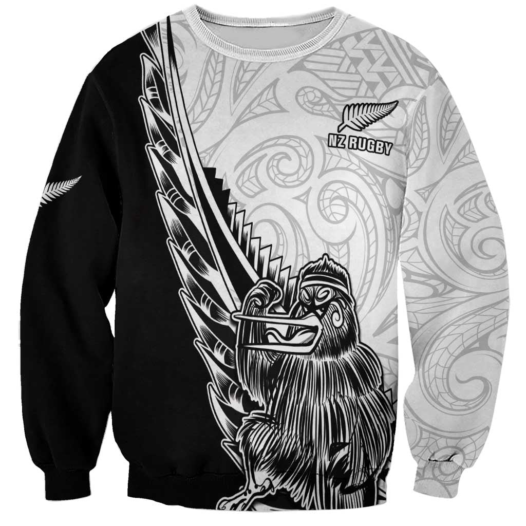 New Zealand Kiwi Rugby Custom Sweatshirt Go Champions Maori Pattern
