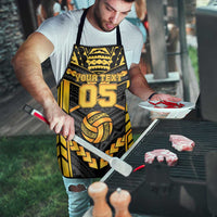 Custom Polynesia Beach Volleyball Apron Gold Polynesian Tribal Pattern - Polynesian Pride