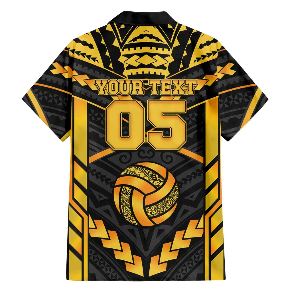 Custom Polynesia Beach Volleyball Family Matching Tank Maxi Dress and Hawaiian Shirt Gold Polynesian Tribal Pattern LT05 - Polynesian Pride