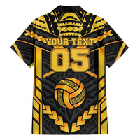 Custom Polynesia Beach Volleyball Family Matching Tank Maxi Dress and Hawaiian Shirt Gold Polynesian Tribal Pattern LT05 - Polynesian Pride