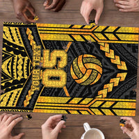 Custom Polynesia Beach Volleyball Puzzle Gold Polynesian Tribal Pattern - Polynesian Pride