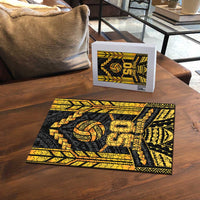 Custom Polynesia Beach Volleyball Puzzle Gold Polynesian Tribal Pattern - Polynesian Pride