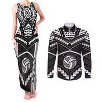 Custom Polynesia Beach Volleyball Couples Matching Tank Maxi Dress and Long Sleeve Button Shirt Polynesian Tribal Pattern - Polynesian Pride