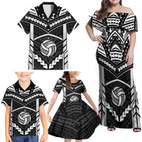 Custom Polynesia Beach Volleyball Family Matching Off Shoulder Maxi Dress and Hawaiian Shirt Polynesian Tribal Pattern - Polynesian Pride