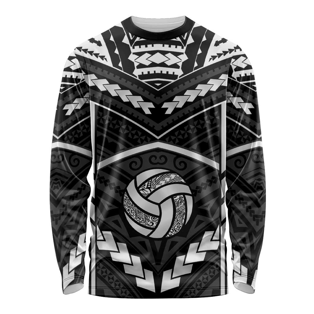 Custom Polynesia Beach Volleyball Long Sleeve Shirt Polynesian Tribal Pattern - Polynesian Pride