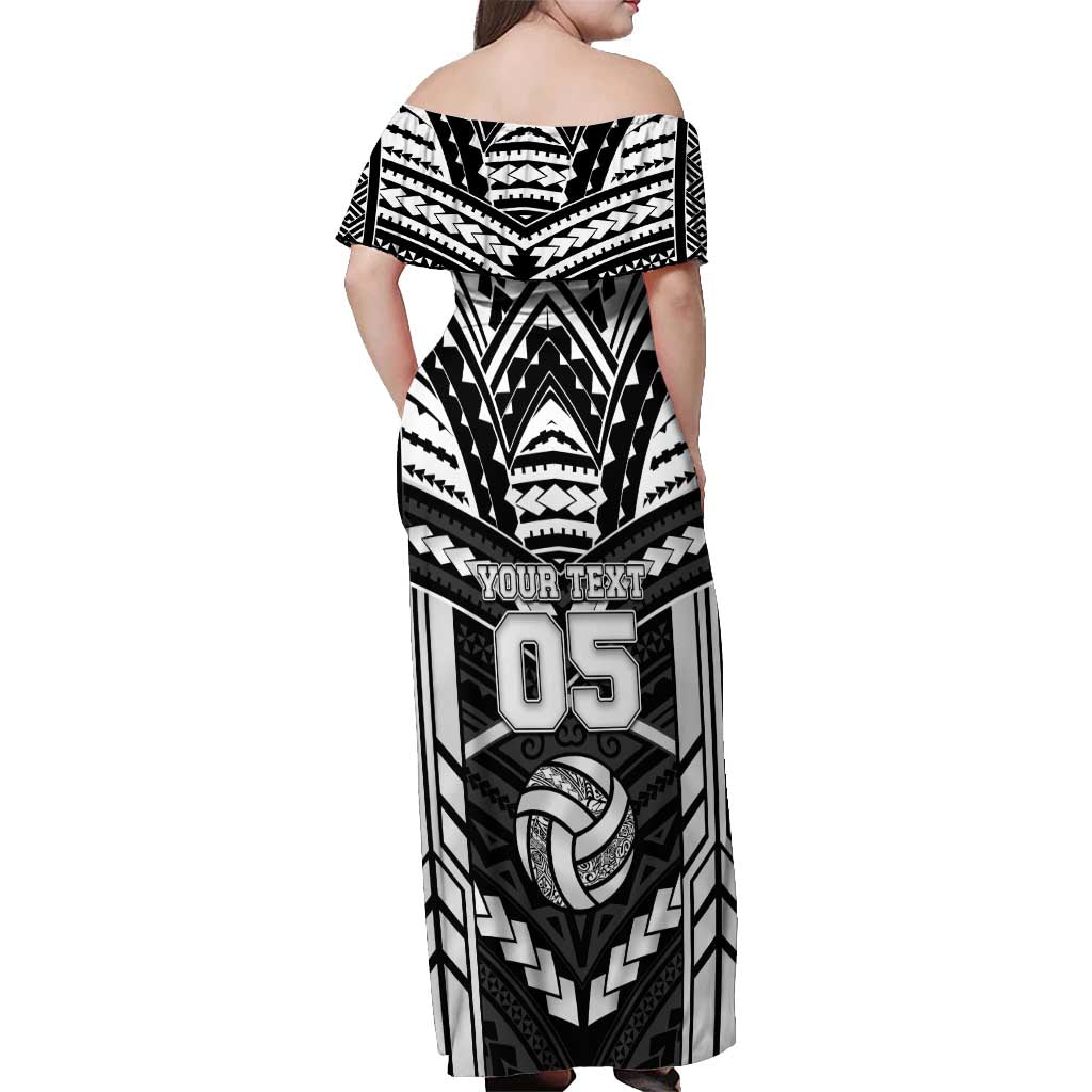 Custom Polynesia Beach Volleyball Off Shoulder Maxi Dress Polynesian Tribal Pattern - Polynesian Pride