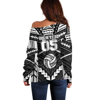 Custom Polynesia Beach Volleyball Off Shoulder Sweater Polynesian Tribal Pattern - Polynesian Pride