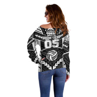 Custom Polynesia Beach Volleyball Off Shoulder Sweater Polynesian Tribal Pattern - Polynesian Pride