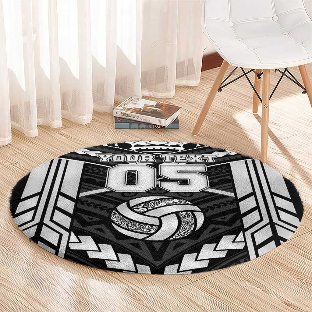 Custom Polynesia Beach Volleyball Round Carpet Polynesian Tribal Pattern - Polynesian Pride