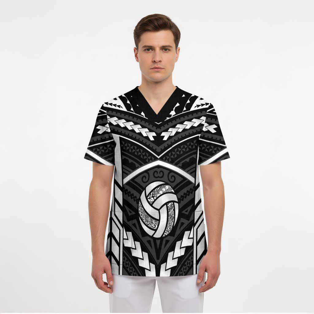 Custom Polynesia Beach Volleyball Scrub Top Polynesian Tribal Pattern - Polynesian Pride