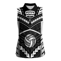 Custom Polynesia Beach Volleyball Women Sleeveless Polo Shirt Polynesian Tribal Pattern - Polynesian Pride