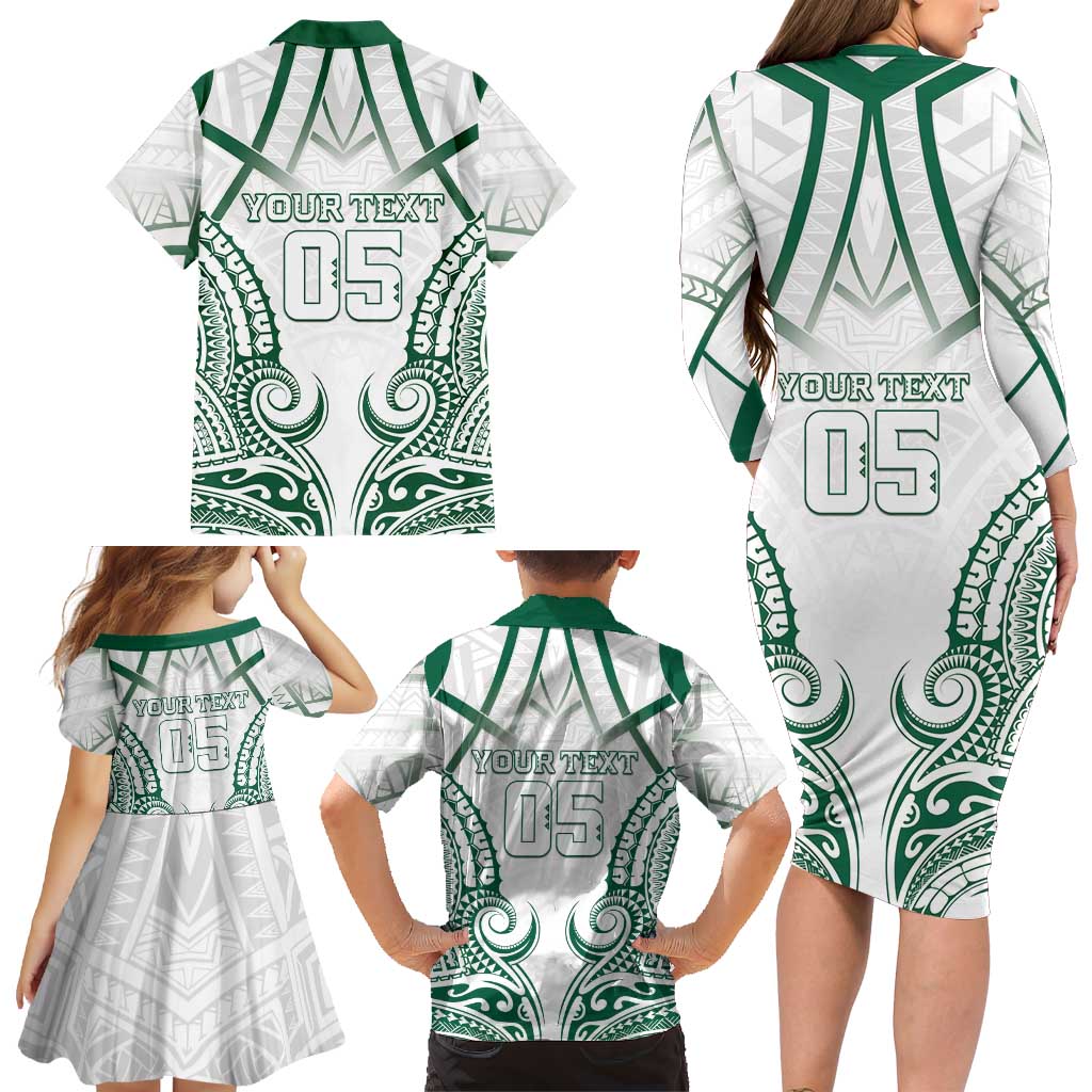 Custom Hawaii Volleyball Family Matching Long Sleeve Bodycon Dress and Hawaiian Shirt Polynesian Pattern - Polynesian Pride