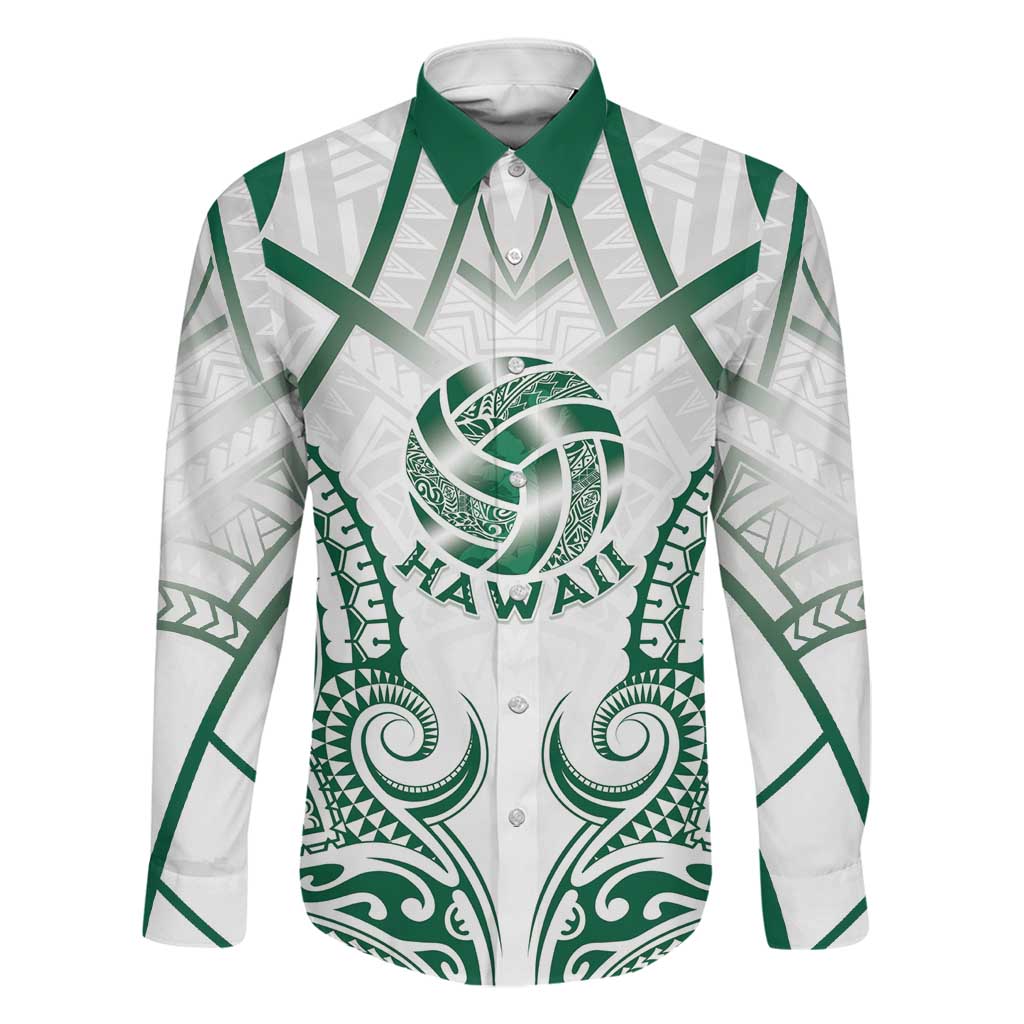 Custom Hawaii Volleyball Family Matching Long Sleeve Bodycon Dress and Hawaiian Shirt Polynesian Pattern - Polynesian Pride
