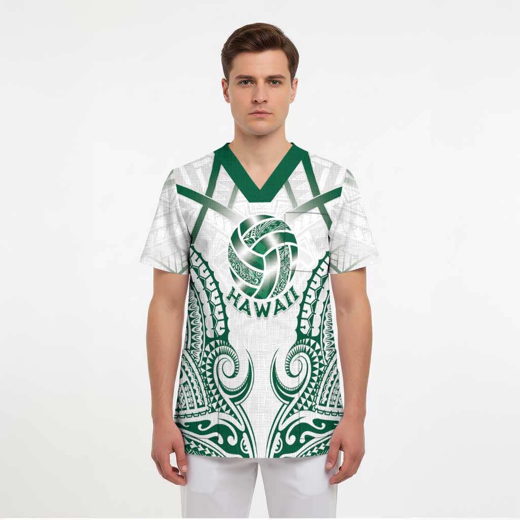 Custom Hawaii Volleyball Scrub Top Polynesian Pattern - Polynesian Pride
