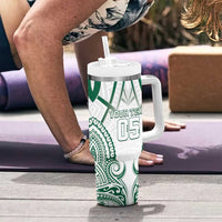 Custom Hawaii Volleyball Tumbler With Handle Polynesian Pattern - Polynesian Pride