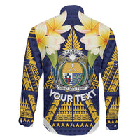 Personalised Nauru Independence Day Family Matching Tank Maxi Dress and Hawaiian Shirt Coat Of Arms With Plumeria LT05 - Polynesian Pride