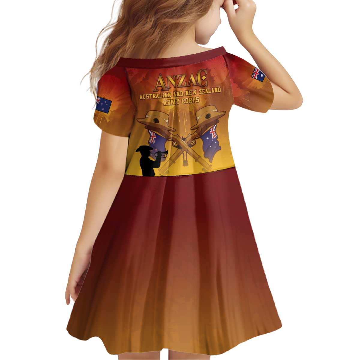 ANZAC Day Kid Short Sleeve Dress Australia And New Zealand Slouch Hats