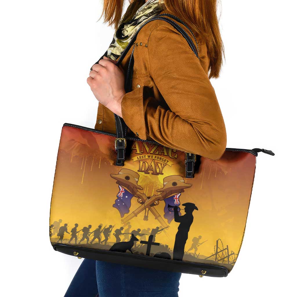 ANZAC Day Leather Tote Bag Australia And New Zealand Slouch Hats