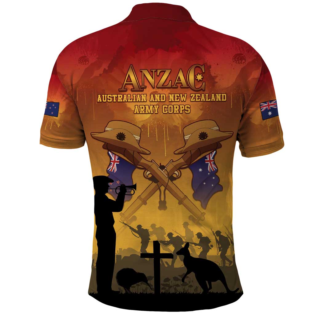 ANZAC Day Polo Shirt Australia And New Zealand Slouch Hats LT05 - Polynesian Pride