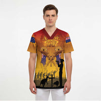 ANZAC Day Scrub Top Australia And New Zealand Slouch Hats - Polynesian Pride