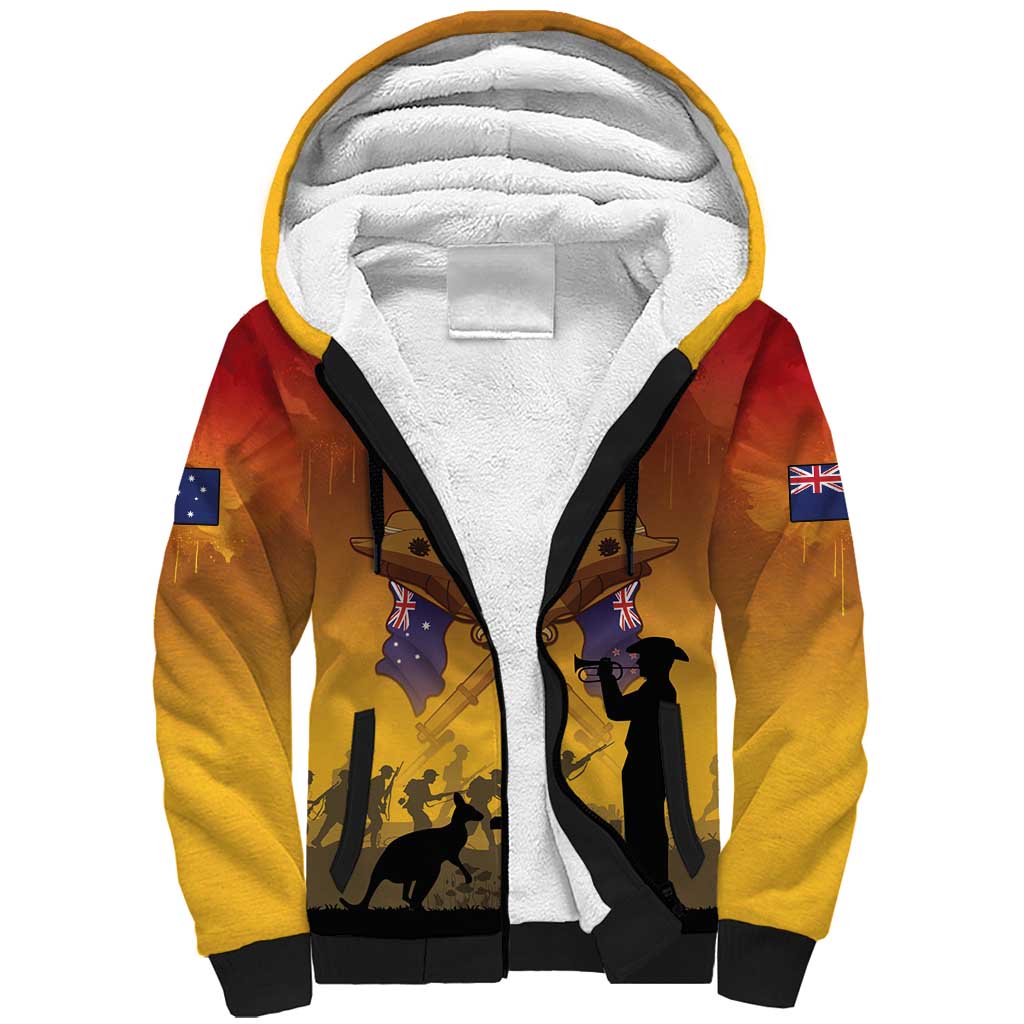 ANZAC Day Sherpa Hoodie Australia And New Zealand Slouch Hats