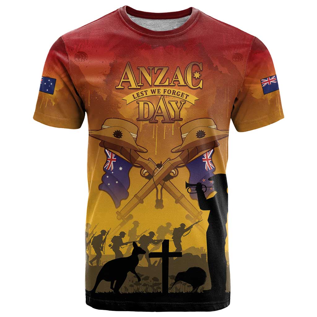 ANZAC Day T Shirt Australia And New Zealand Slouch Hats