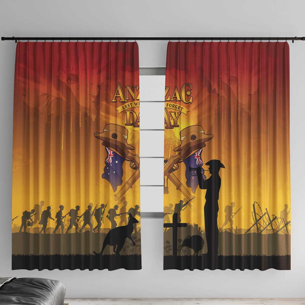 ANZAC Day Window Curtain Australia And New Zealand Slouch Hats