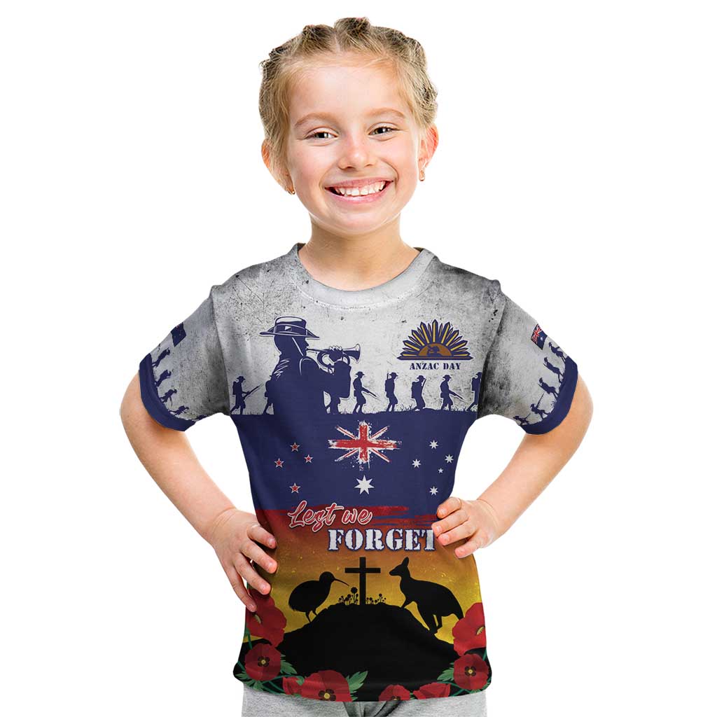 New Zealand And Australia ANZAC Last Post Kid T Shirt