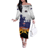 New Zealand And Australia ANZAC Last Post Off The Shoulder Long Sleeve Dress