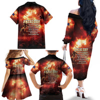 Honouring The ANZAC Spirit Family Matching Off The Shoulder Long Sleeve Dress and Hawaiian Shirt Gallipoli Lest We Forget