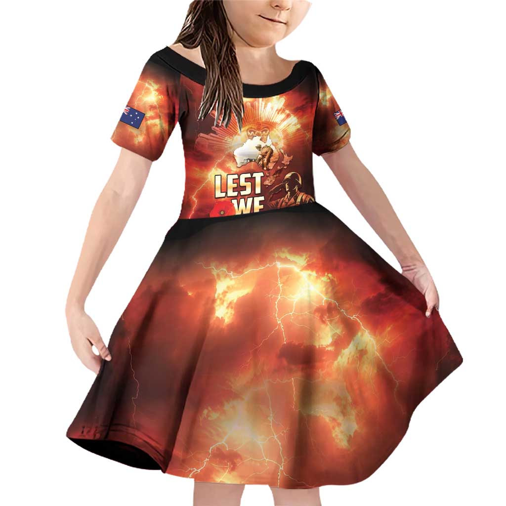 Honouring The ANZAC Spirit Family Matching Off Shoulder Short Dress and Hawaiian Shirt Gallipoli Lest We Forget