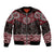 New Zealand Aotearoa Bomber Jacket Red Taniko Art Maori Pattern