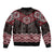 New Zealand Aotearoa Bomber Jacket Red Taniko Art Maori Pattern