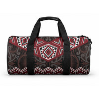 New Zealand Aotearoa Duffle Bag Red Taniko Art Maori Pattern LT05 One size Red - Polynesian Pride