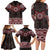 New Zealand Aotearoa Family Matching Long Sleeve Bodycon Dress and Hawaiian Shirt Red Taniko Art Maori Pattern