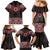 New Zealand Aotearoa Family Matching Mermaid Dress and Hawaiian Shirt Red Taniko Art Maori Pattern