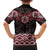 New Zealand Aotearoa Family Matching Off The Shoulder Long Sleeve Dress and Hawaiian Shirt Red Taniko Art Maori Pattern