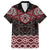 New Zealand Aotearoa Family Matching Off The Shoulder Long Sleeve Dress and Hawaiian Shirt Red Taniko Art Maori Pattern