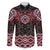 New Zealand Aotearoa Family Matching Off The Shoulder Long Sleeve Dress and Hawaiian Shirt Red Taniko Art Maori Pattern