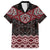 New Zealand Aotearoa Family Matching Puletasi and Hawaiian Shirt Red Taniko Art Maori Pattern